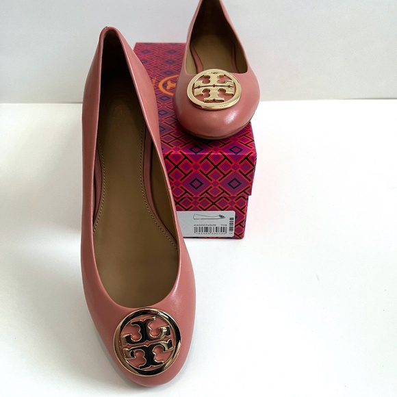 NIB Tory Burch Benton 2 Leather Ballet Flats - Size 7.5, Color: Tramonto/Gold - Picture 2 of 10